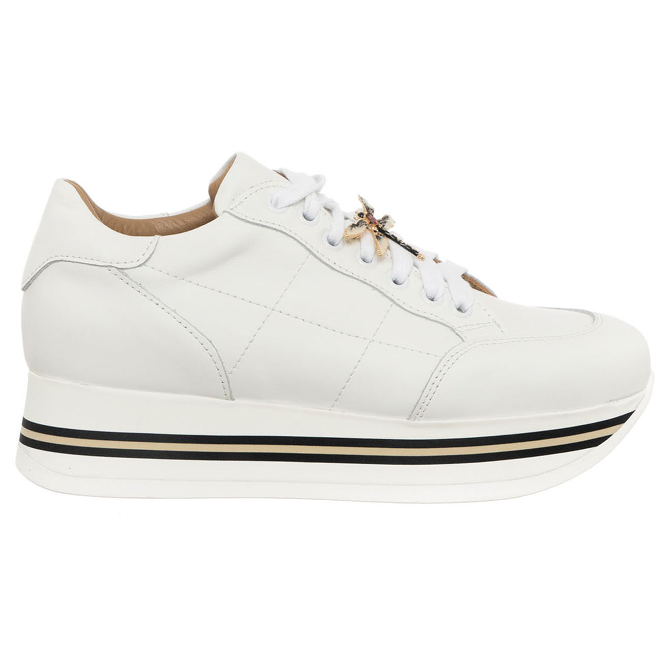 Loretta Pettinari Sneakers en Cuir Ittif blanches