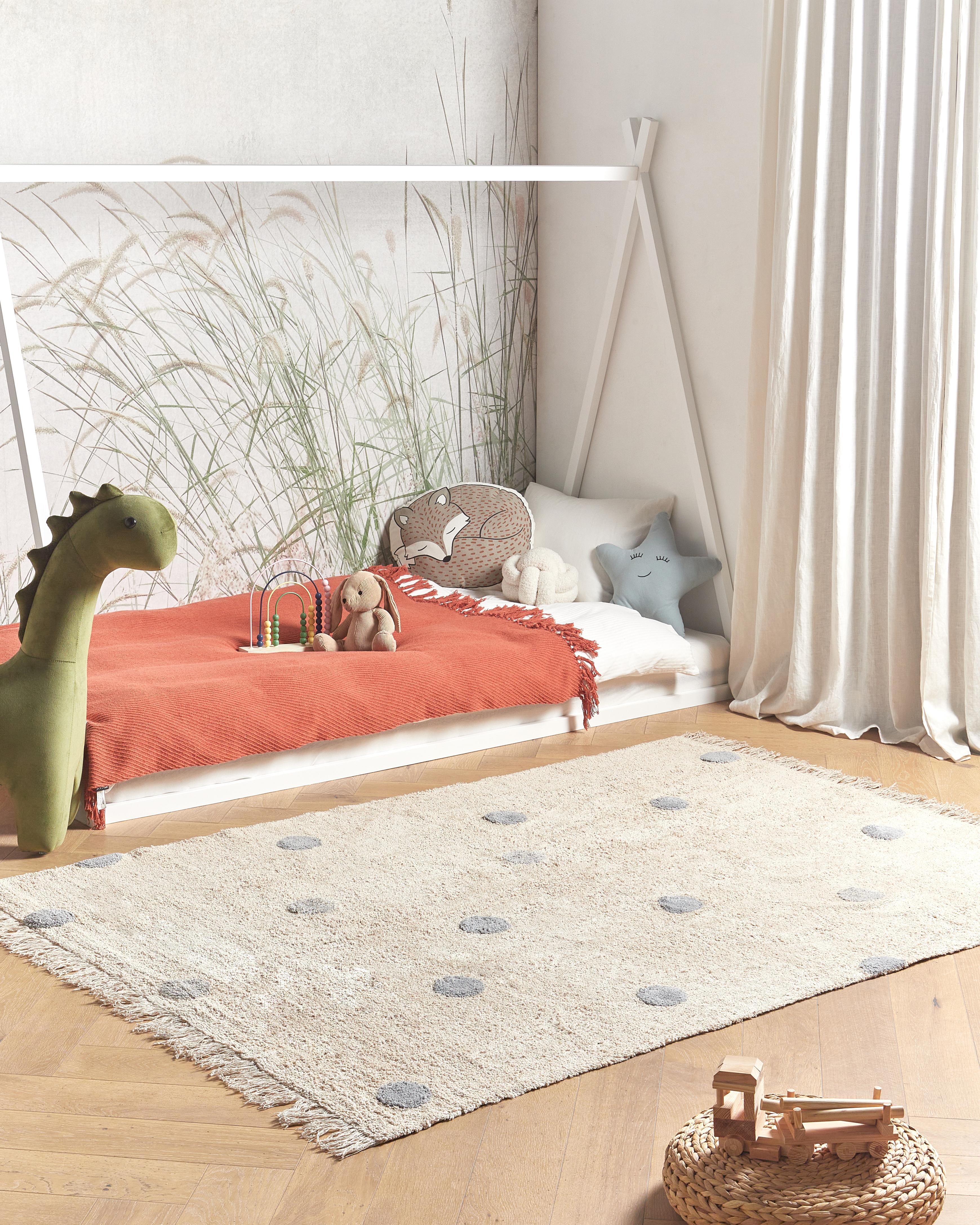 Kindervloerkleed DARDERE Grijs 140 x 200 cm Katoen