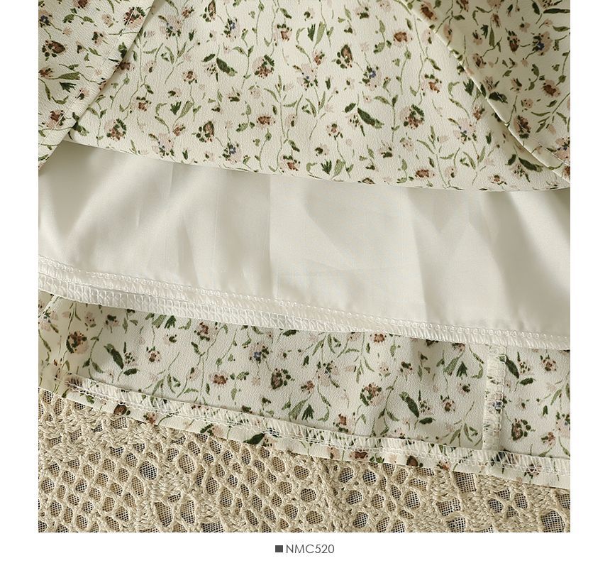 Lemongrass - Mouwloze mini-jurk met bloemenprint