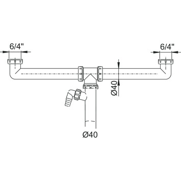 Sanivesk Duploafvoer Gelijk 6/4x40mm Wit