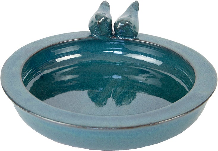 Esschert Design vogelvoeder- en drinkschaal blauw 30,7 x 32,9 x 10,9 cm