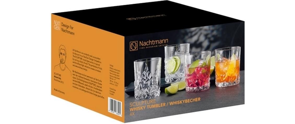 Whiskyglas Sculpture, 4 StückWhiskyglas-Set aus Kristallglas