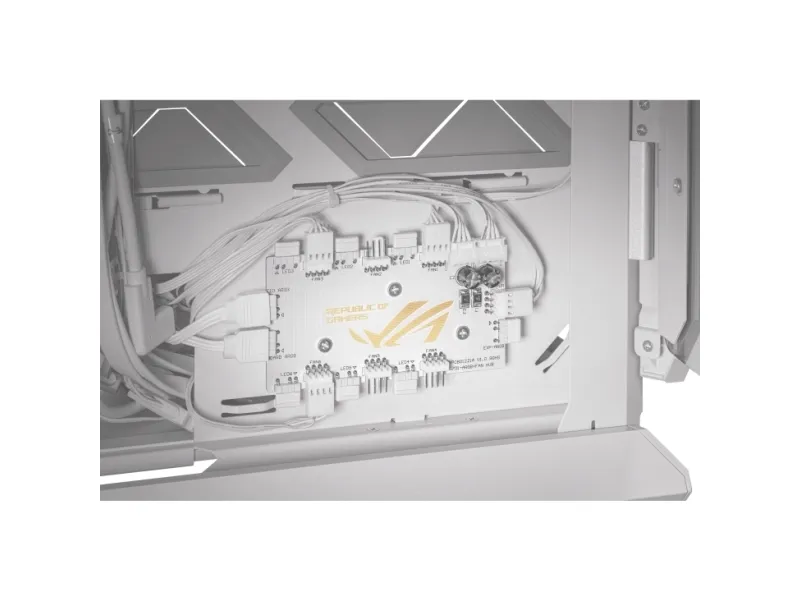 ASUS ROG Hyperion GR701 - FT gaming - udvidet ATX - sidepanel med vindue (hærdet glas) - ingen strømforsyning - hvid - USB/Lyd