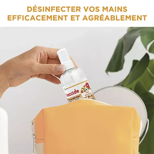 Spray desinfetante hidroalcoólico Baccide para mãos e superfícies, fragrância Flor de Laranjeira, 100ml
