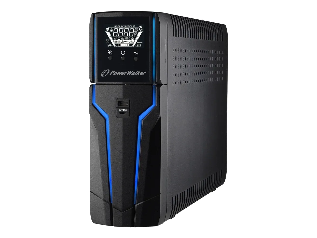 PowerWalker VI 1000 GXB - UPS - AC 162 - 290 V - 600 Watt - 1000 VA - 9 At - USB - output-stikforbindelser: 4