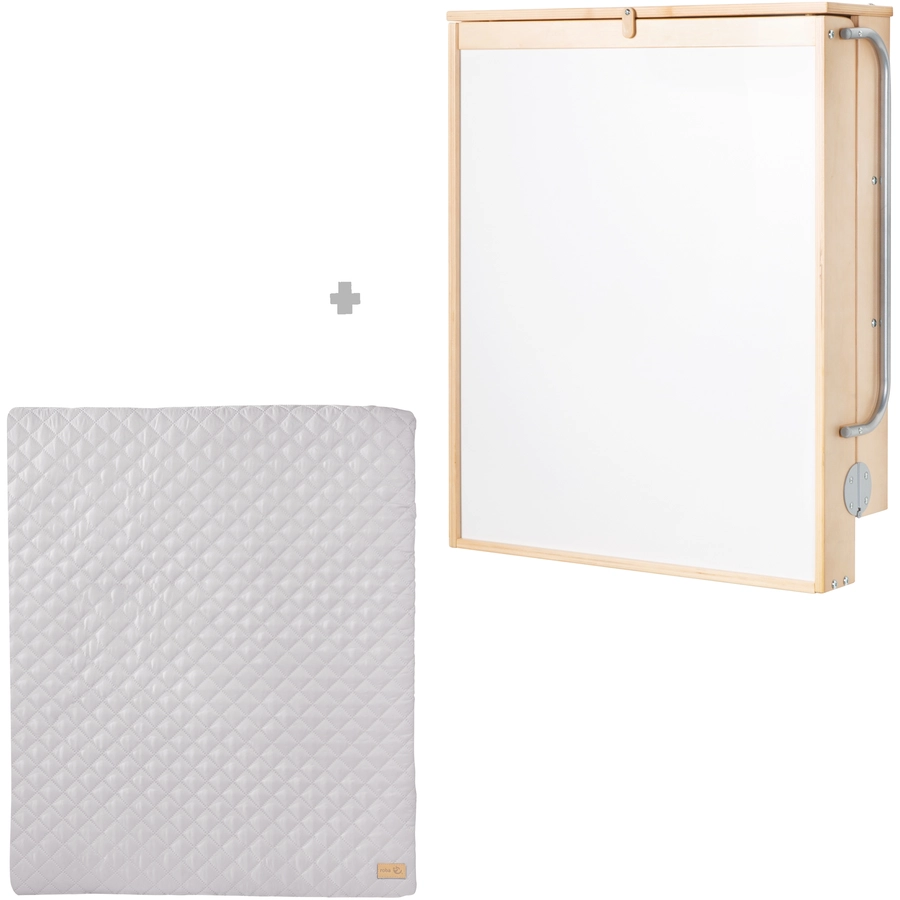 roba Wandwickelregal natur + Wickelauflage roba Style grau