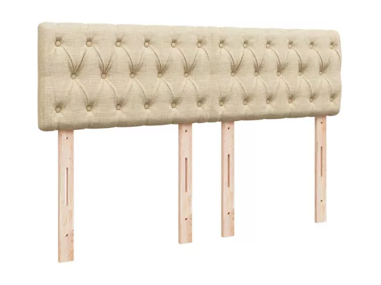 Sommier à lattes de lit avec matelas Crème 160x200 cm Tissu