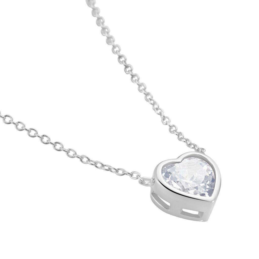 Collier Argent Dahud Oxyde De Zirconium