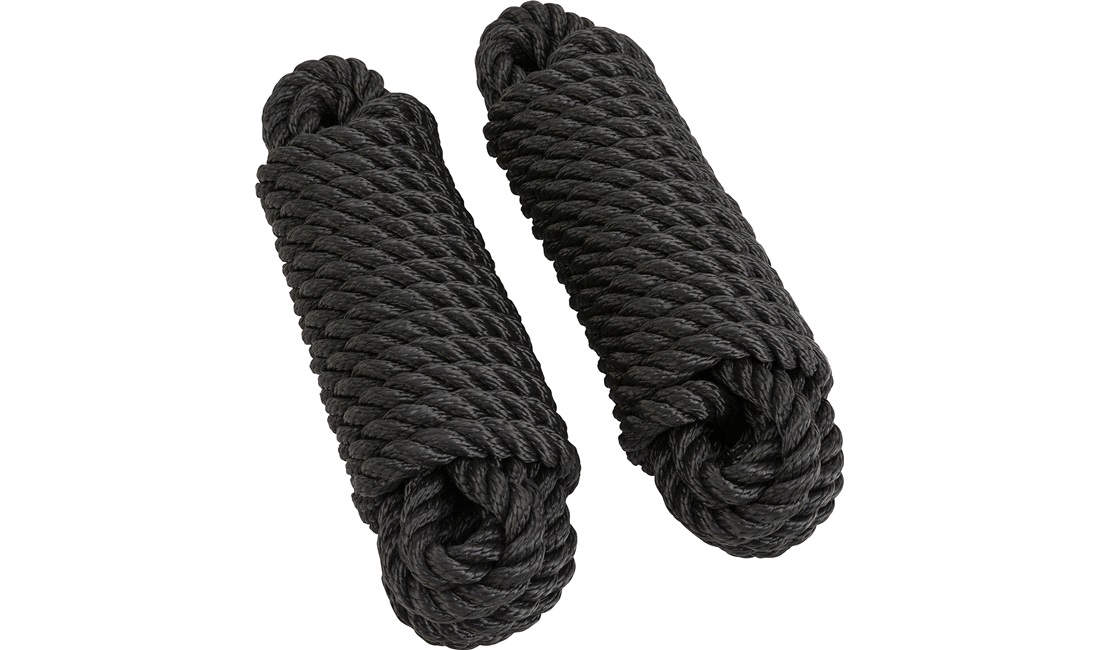 Fortøjningsline PP sort Ø12 mm 6 meter 2 stk.