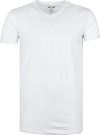 PME Legend Basic T-shirt 2-Pack V-Hals Wit PUW00230 kopen