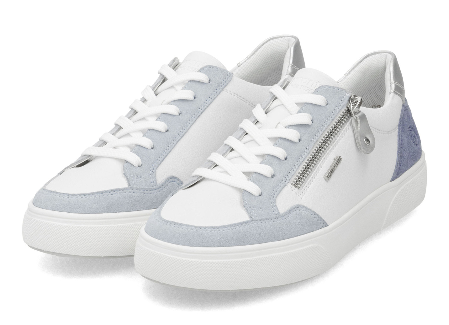 Remonte Sneaker aus Nappa- und Veloursleder mit Metallic-Besatz