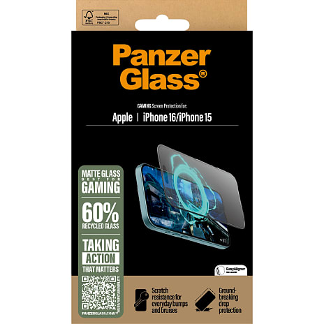 PanzerGlass gamer skærmbeskyttelse iPhone 16/15