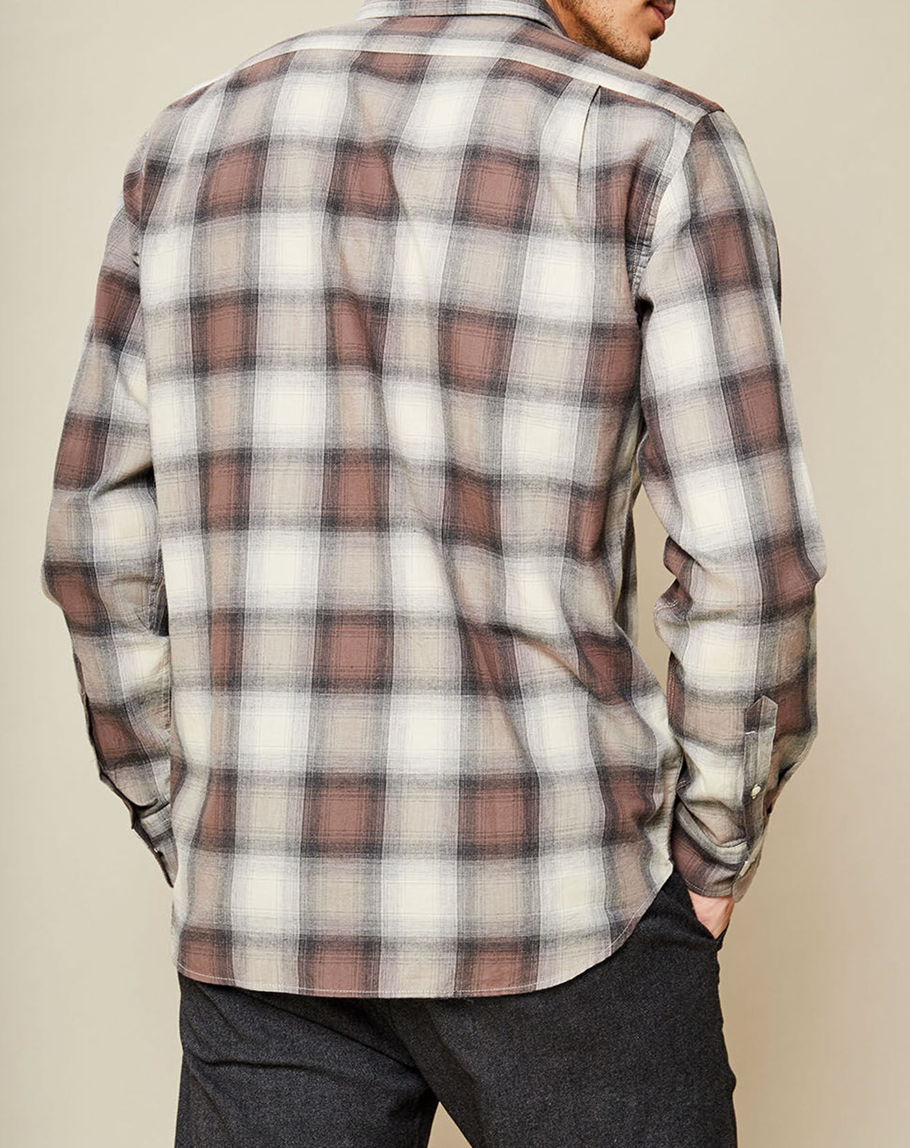 Hartford Chemise Regular Pocket carreaux beige/marron