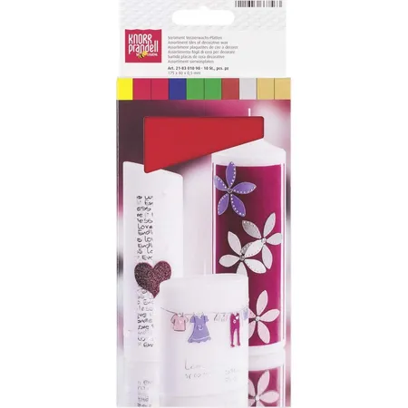 Knorr Prandell Wachsplatten Sortiment in 7 Farben, 175 x 80 x 0,5 mm, 10 Stück
