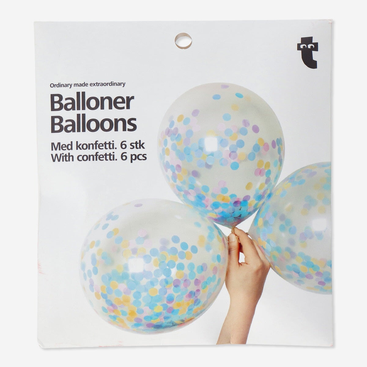 Balloner med konfetti. 6 stk