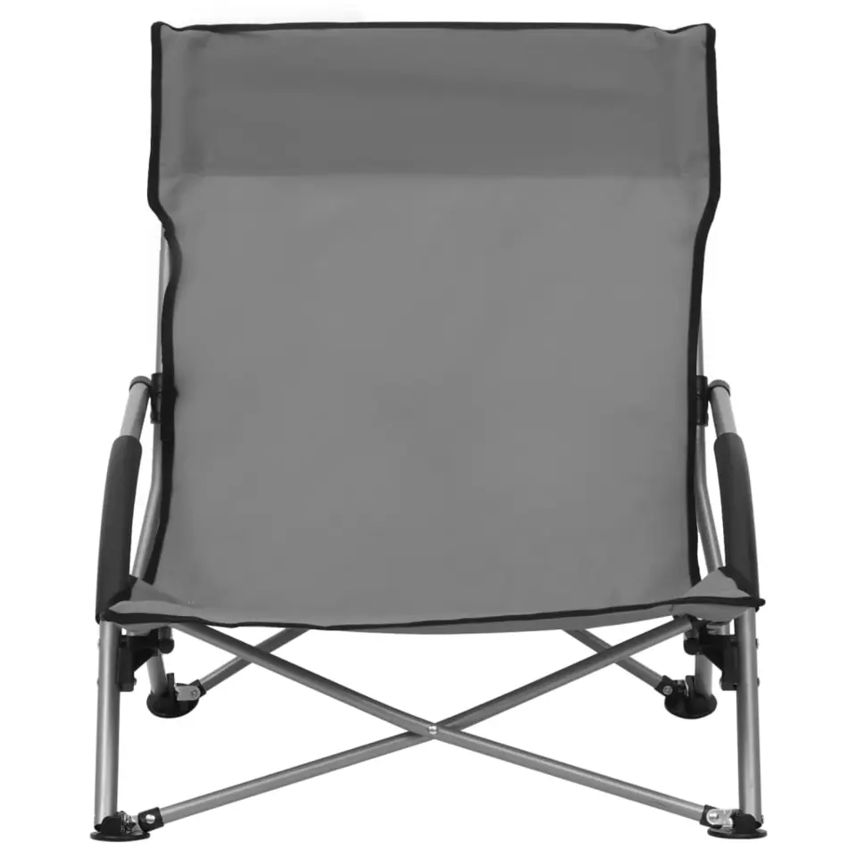 vidaXL - Campingstoel - Grijs - Stof - 2 stuks