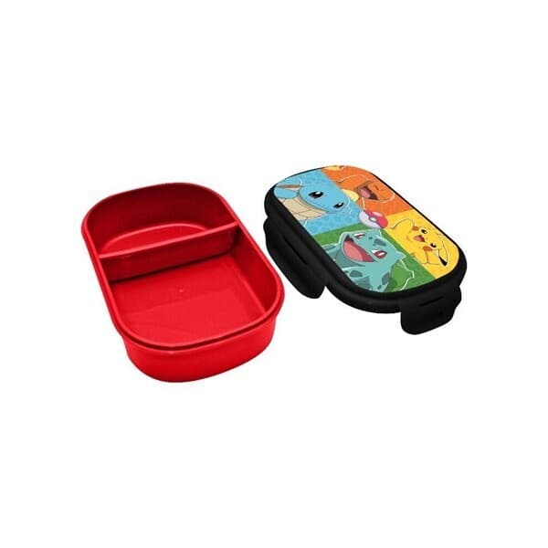 Pokémon-madkasse med gaffel og ikoniske figurer
