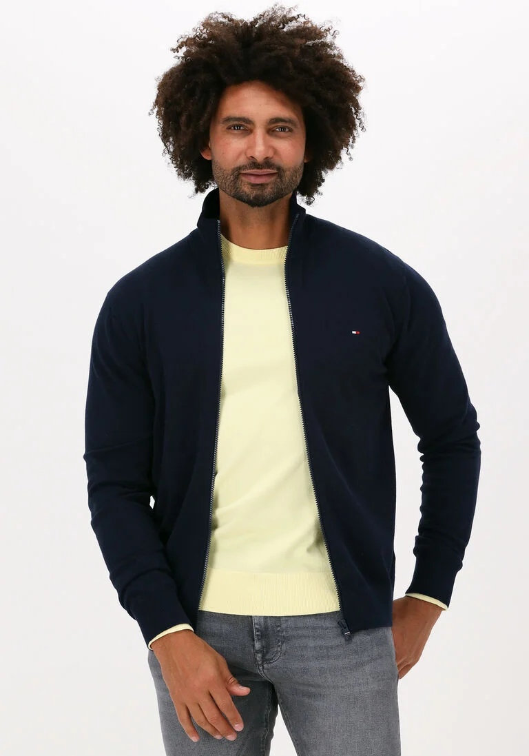 TOMMY HILFIGER donkerblauwe tommy hilfiger vest 1985 zip through