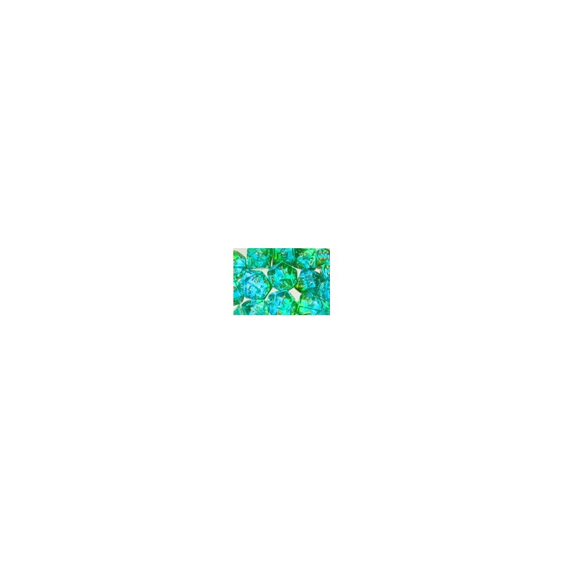 10 D10 * gemini * VERT & SARCELLE (transparents)