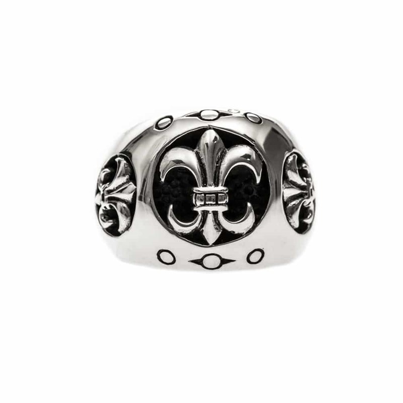 Chevalière Homme Lys Royal Argent