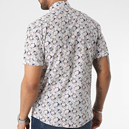Chemise Manches Courtes Beige Chiné
