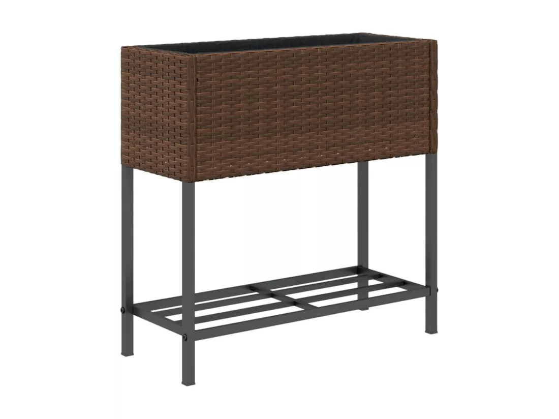 Jardinière bac lit surélevé résine marron 70 x 28 x 70 cm 02_0038883