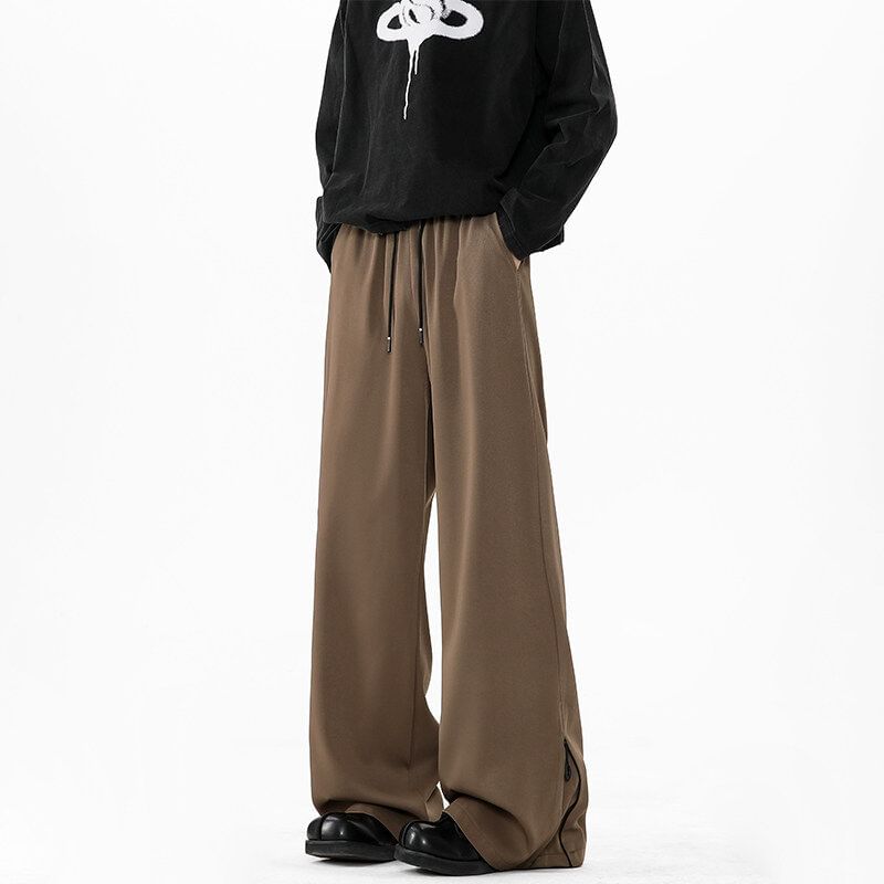 Kimeya - Effen broek met wijde pijpen en trekkoord in de taille