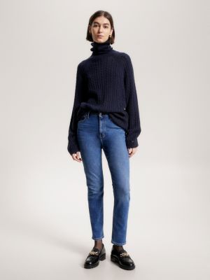 Calça jeans slim de cintura alta