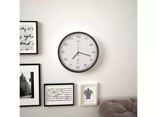 Horloge murale radioguidée Mouvement à quartz 31 cm Blanc/noir