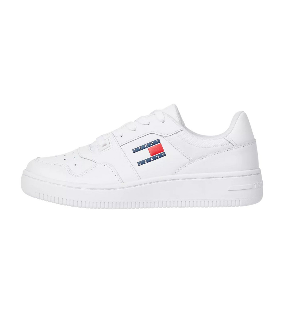 Tênis de basquete retrô de couro Tommy Jeans, branco