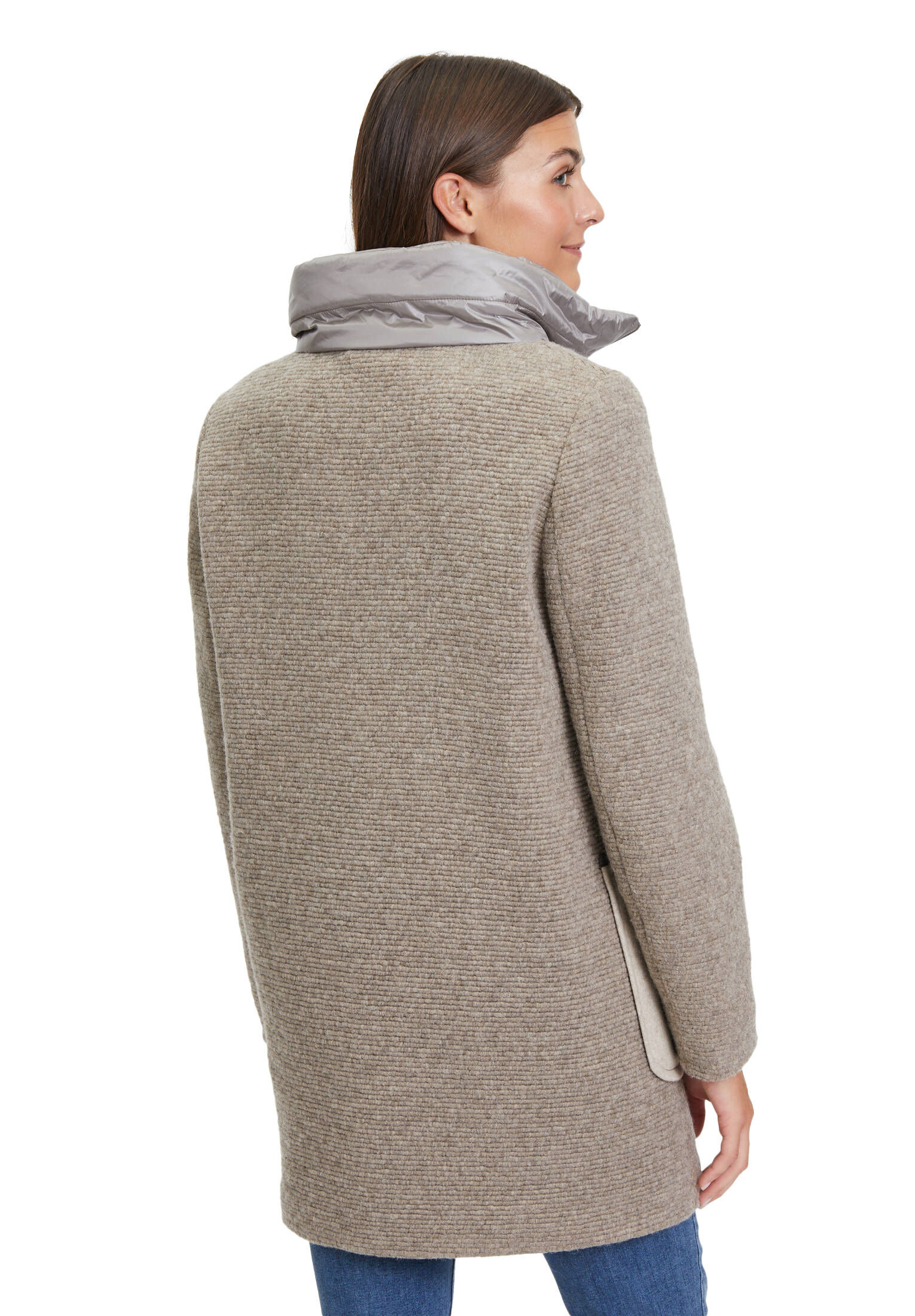 Amber & June| Damen Jacke mit Wolle und Stehkragen