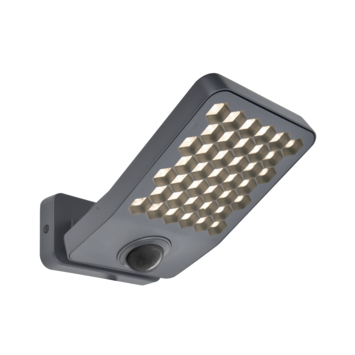 LUTEC wandlamp Atlantis donkergrijs 14W met bewegingssensor