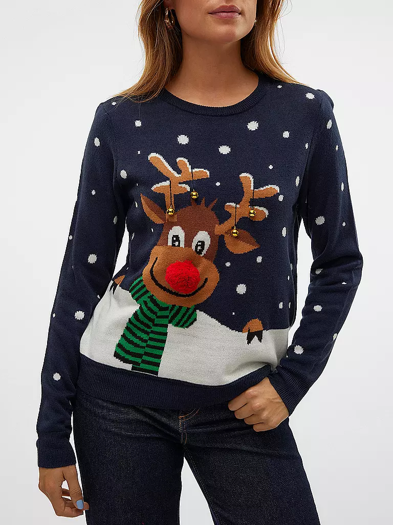VERO MODA Pullover  VMSNOWY DEER dunkelblau