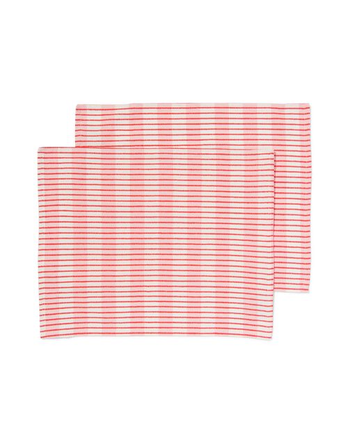 placemats katoen 35x45 roze met strepen - 2 stuks