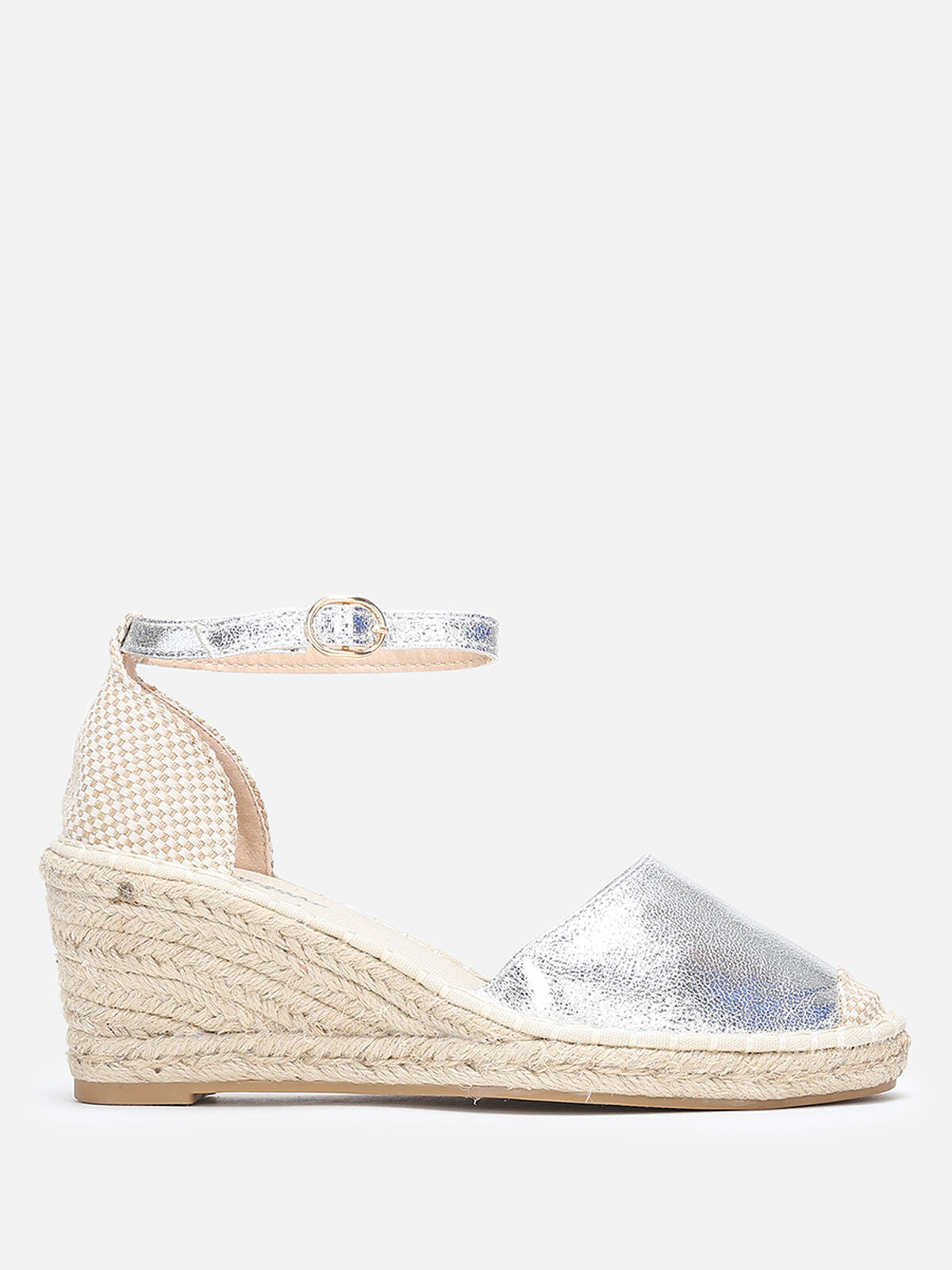 Espadrilles compensées irisées- Argenté