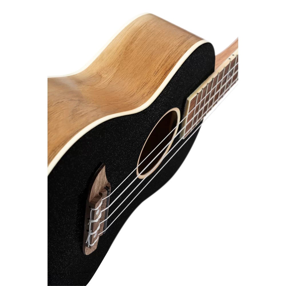 Ortega RUEL-MBK Element Series Concert Size Ukulele Metallic Black concert ukelele met gigbag