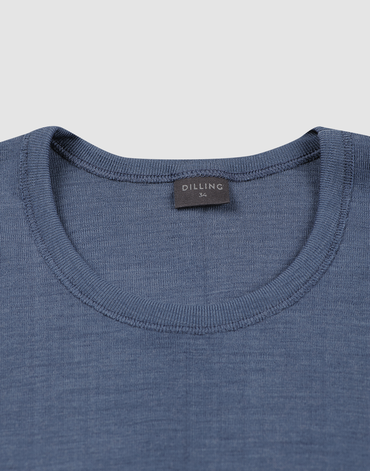 T-shirt van merinowol voor dames in Stormblauw
