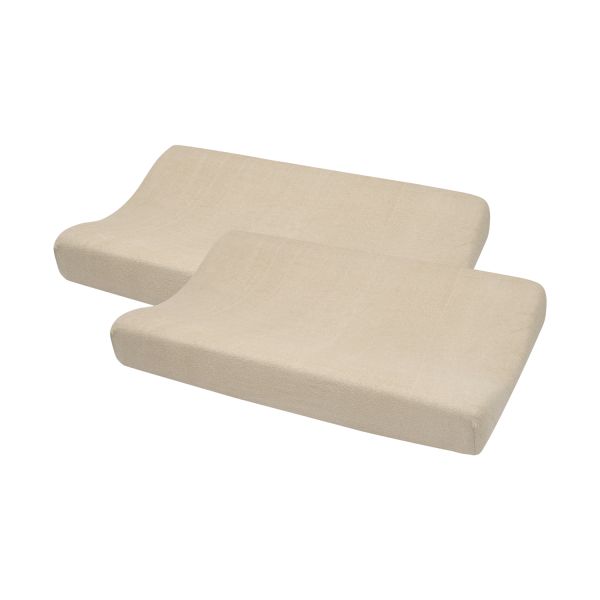 Aankleedkussenhoes Badstof Uni Sand 50 x 70 cm 2-Pack