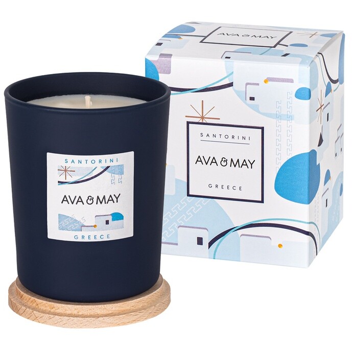 Bougie parfumée - Santorin - Fève de tonka, cèdre & romarin - 180 g