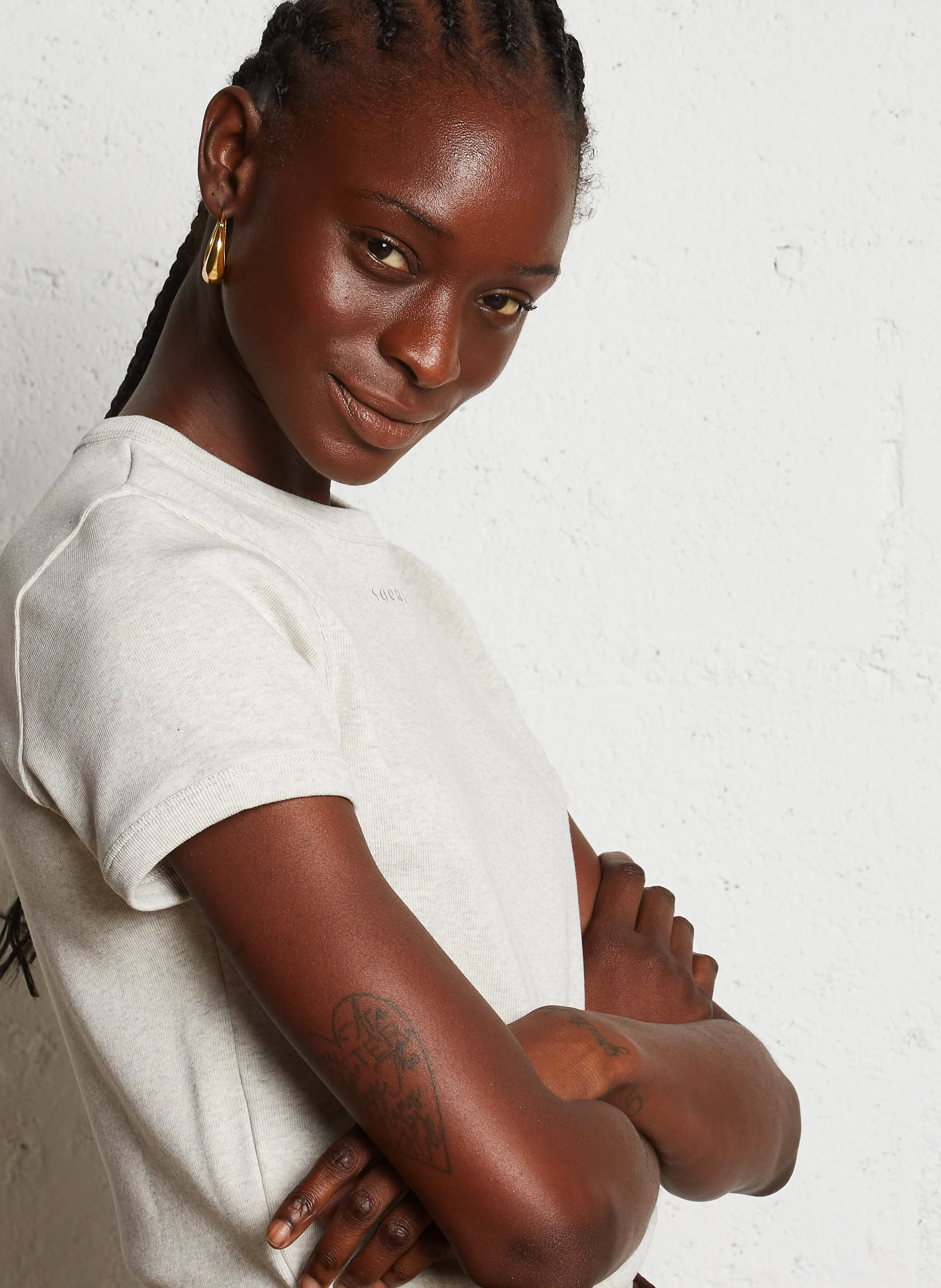 ARISTIDE - Tee-shirt droit col rond en coton bio | Gris