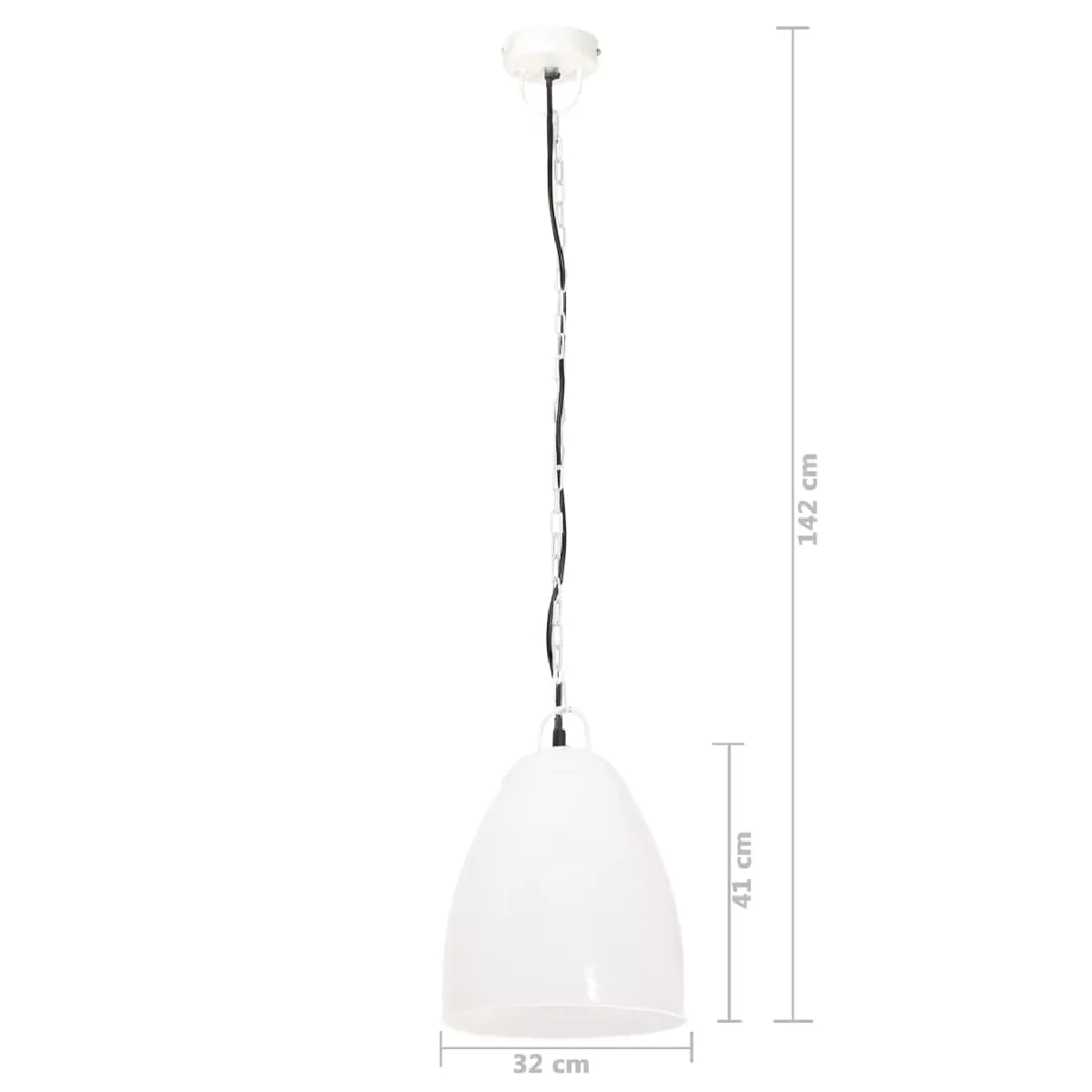 vidaXL Lampe suspendue industrielle 32 cm - Blanc