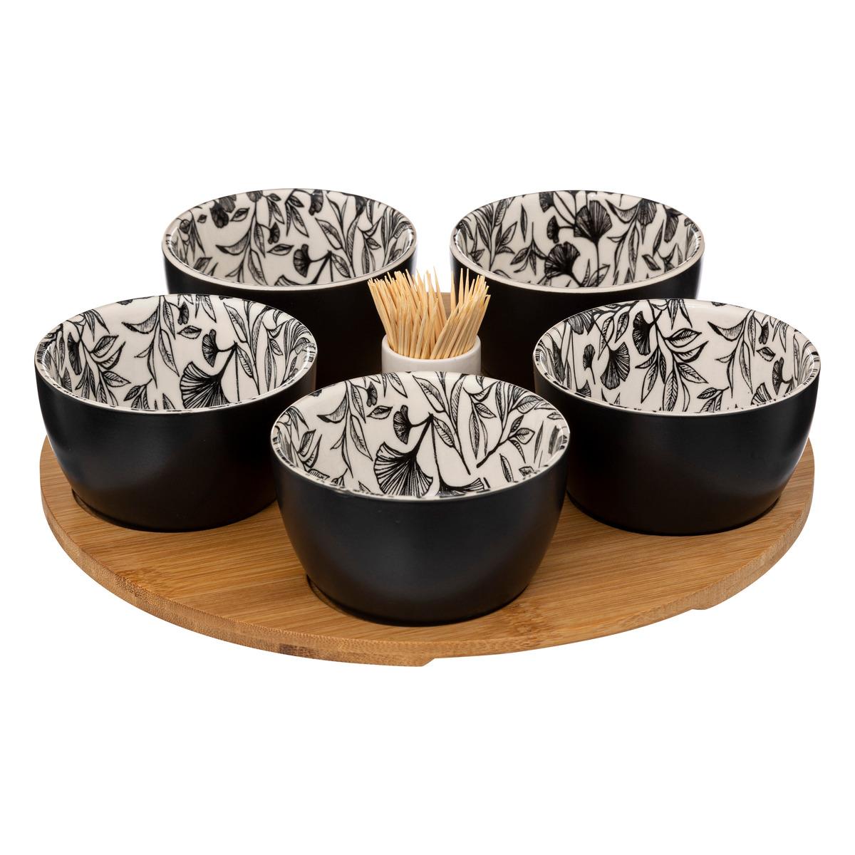SET APERITIF WHITE FLORAL 7 PIECES