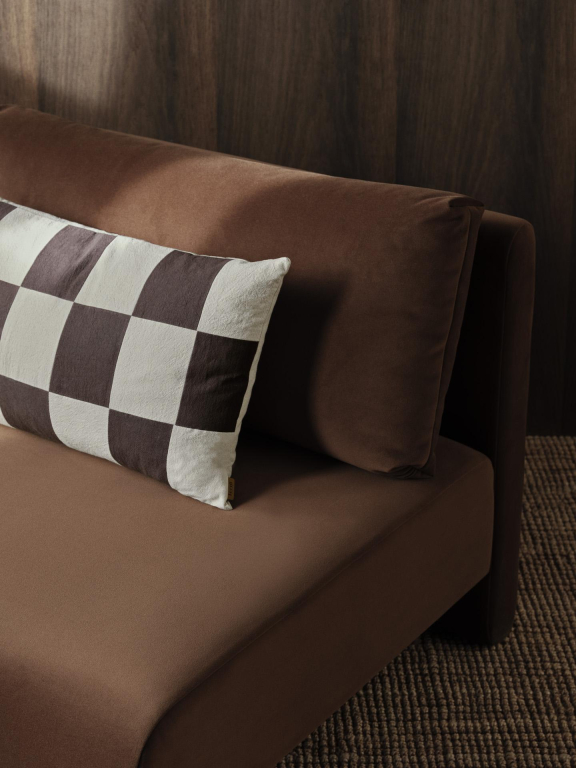 Ferm Living Fold Patchwork kussen 40x60 Coffee/Undyed