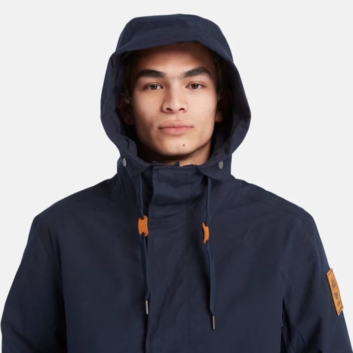 Jaqueta parka Snowdown Peak 3 em 1 com cauda de peixe, resistente à água, para homens, na cor azul marinho.