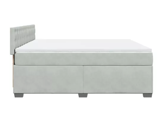 Sommier à lattes de lit et matelas Gris clair 180x200cm Velours