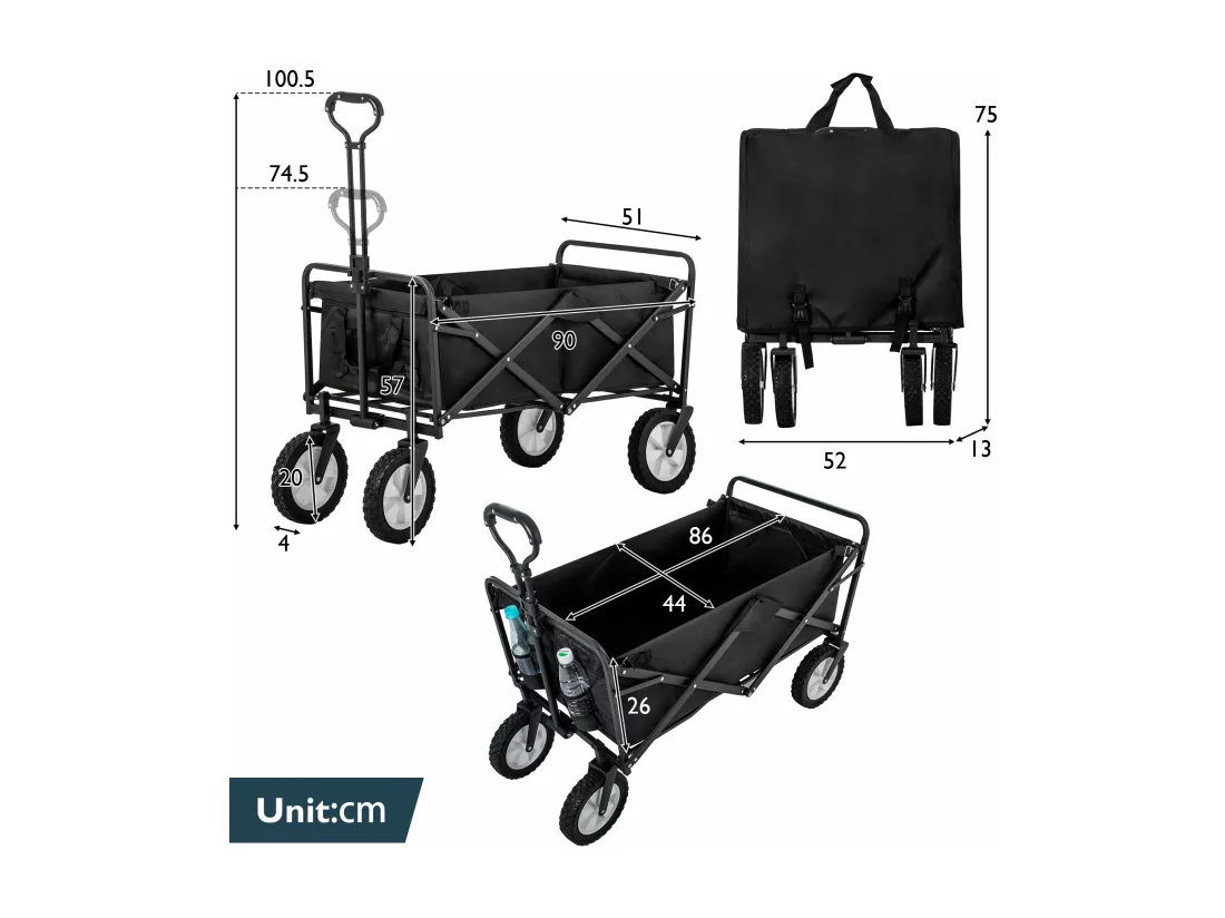 Camping-car en tissu, bleu，d90cm×h100.5cm