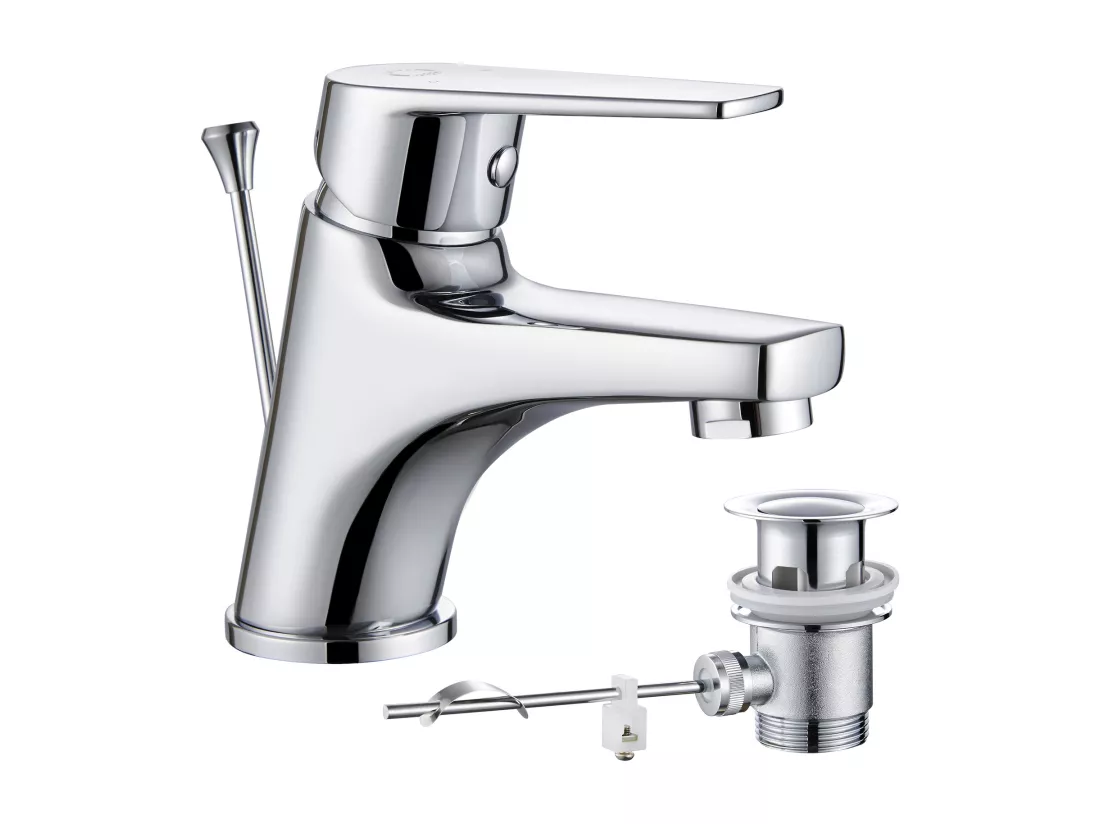 Cecipa max Mitigeur lavabo Robinet avec levier de vidange Chrom Laiton,EU Modèle