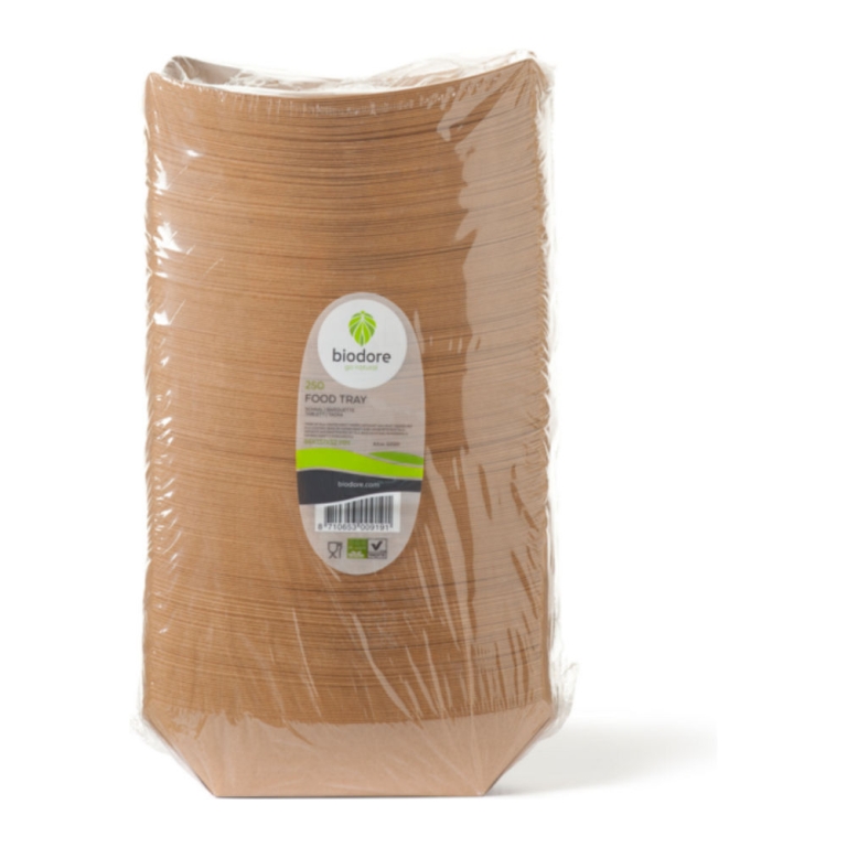 Biodore\u252c\u00ab Schaal conisch bakje Kraft en PLA 86 x 137 mm 2 x 250 stuks