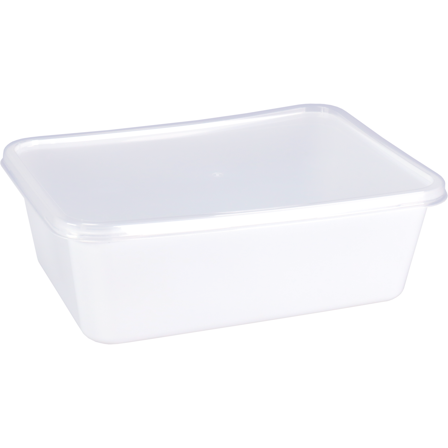 Bak, PP, 1000ml, incl. deksel, 183x135x63mm, wit/transparant