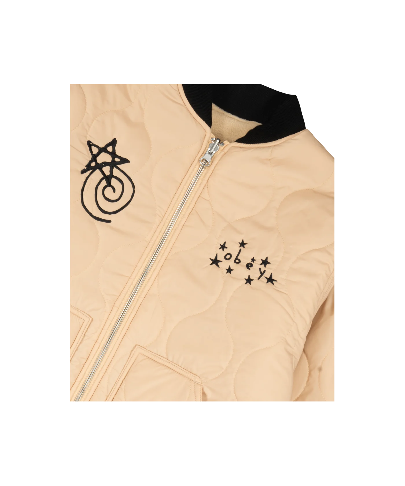 Obey Baseline Quilted Jacke Beige